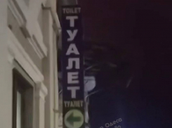 Женщина сняла на видео, как военкомат в Одессе замаскировали под туалет