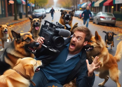 В Одесской области стая бездомных собак напала на съёмочную группу телевидения