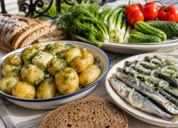Молодая картошка с укропом и тюлечкой: вкус одесского лета
