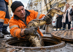 В Одессе жители остались без воды из-за питона: необычная находка в канализации