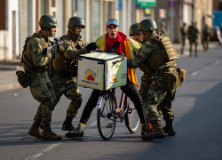 В Одессе военкомы силой мобилизовали курьера во время доставки